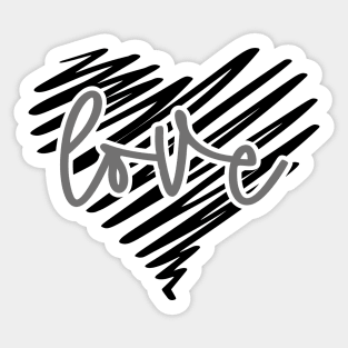 Love Heart Greyscale Sticker